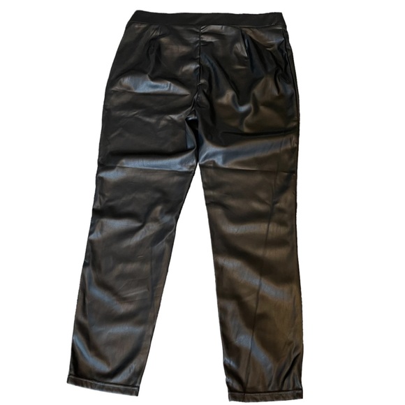 Tommy Hilfiger Black Vegan Leather Skinny- Ankle Pant Size: 14 New ! - Picture 3 of 10